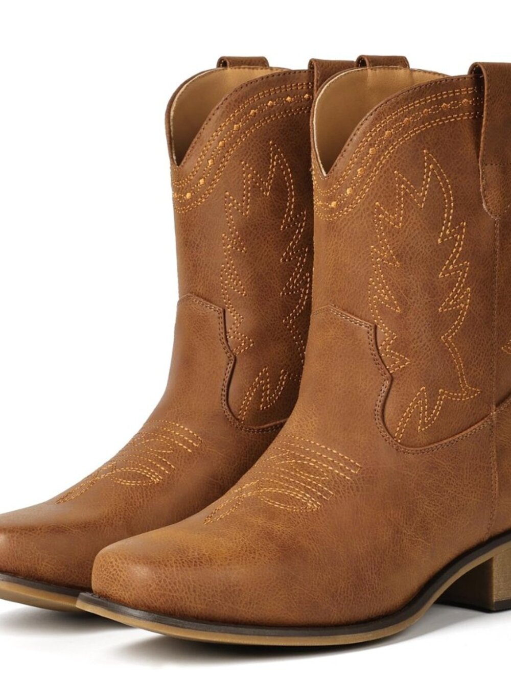 Cowboy Boots for Women Square Toe Wide Ankle Western Cowgirl Boots
